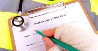 Paperwork for Charlottesville workers' comp claim.