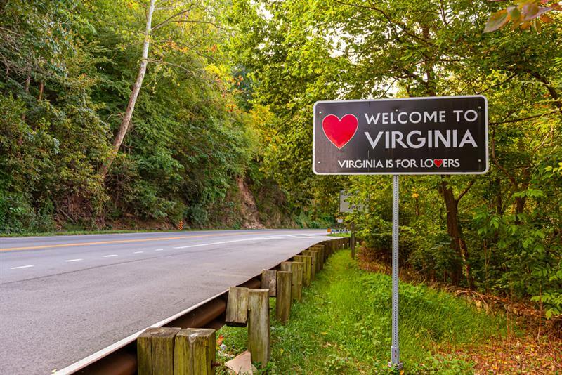 Welcome to Virginia road sign